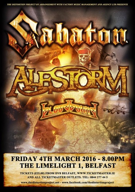 sabaton belfast 2016 irish metal archive sabaton flyers